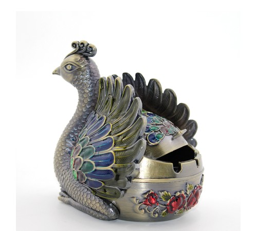 Metal Tavuskuşu Figürü Küllük Metal Tavuskuşu Figürü Küllük