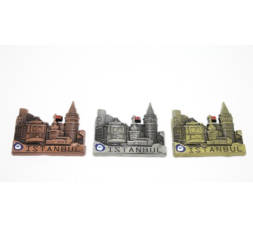 Metal İstanbul Temalı Yöresel Magnet Model 3 Metal İstanbul Temalı Yöresel Magnet Model 3