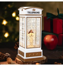 Telefon Kulübeli Işıklı Müzikli Kar Küresi