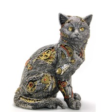 Steampunk Polyester Kedi Figürü Model 2