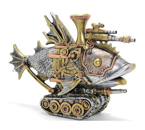 Steampunk Polyester Tasarım Balık Figürü Steampunk Polyester Tasarım Balık Figürü