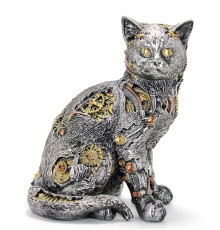 Steampunk Polyester Kedi Figürü Model 1