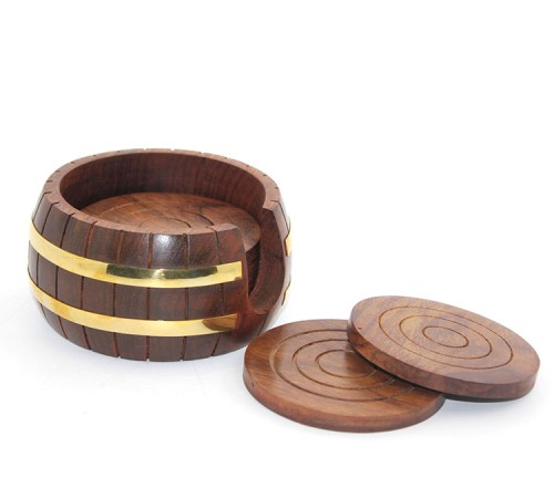 Pirinç Yuvarlak Ahşap Bardak Altı Pirinç Yuvarlak Ahşap Bardak Altı
