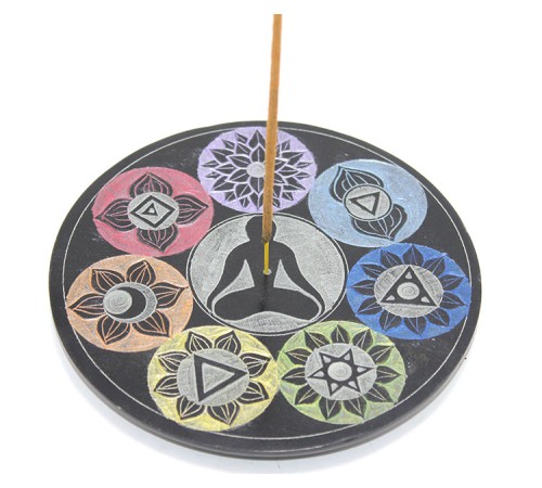 Obsidian Taşı 7 Çakra (Chakra) Tasarımı Tütsülük Obsidian Taşı 7 Çakra (Chakra) Tasarımı Tütsülük