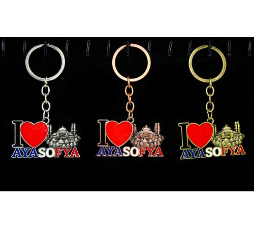 Metal Ayasofya Anahtarlık (I Love Ayasofya) Metal Ayasofya Anahtarlık (I Love Ayasofya)