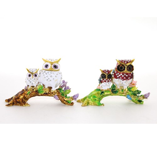 Swarovski Dal Üstünde 2'li Baykuş Swarovski Dal Üstünde 2'li Baykuş