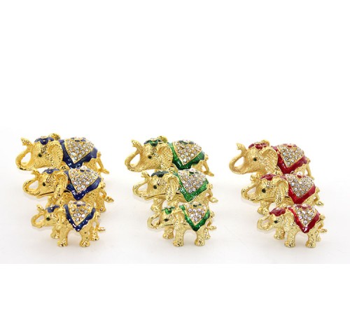 Swarovski Taşlı 3'lü Fil Figürü Model 1 Swarovski Taşlı 3'lü Fil Figürü Model 1