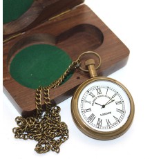 Ahşap Kutulu Pirinç Köstekli Saat Model 4