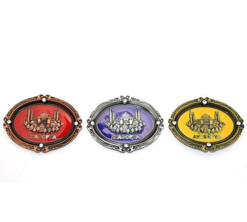 İstanbul Temalı Metal Magnet Ayasofya Kabartmalı