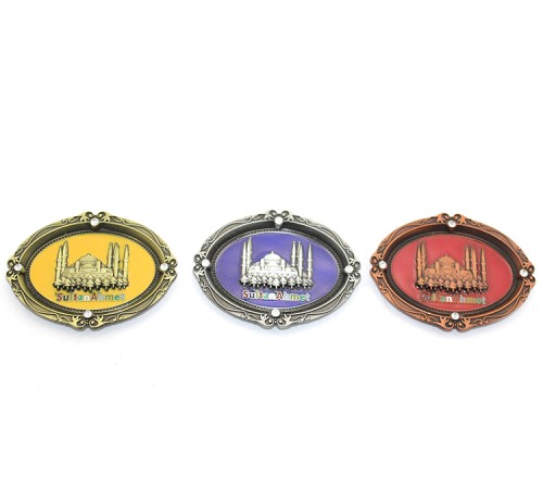 İstanbul Temalı Metal Magnet Sultanahmet Kabartmalı