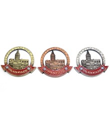 İstanbul Temalı Metal Magnet Galata Kulesi Yuvarlak Tasarım