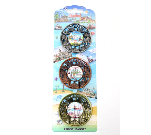 İstanbul Temalı Metal Magnet 3'lü Set Model 1
