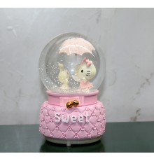 Hello Kitty Işıklı Müzikli Kar Küresi Orta Boy Model 2