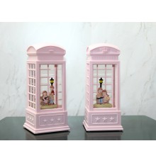 Telefon Kulübeli Kış Masalı Işıklı Müzikli Kar Küresi