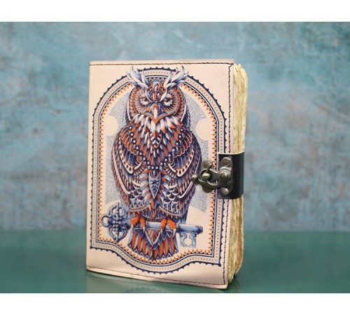 Baykuşlu Deri Defter Model 3