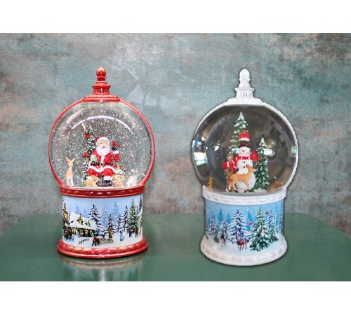 Kardan Adam Ve Noel Babalı Işıklı Müzikli Kar Küresi Kardan Adam Ve Noel Babalı Işıklı Müzikli Kar Küresi