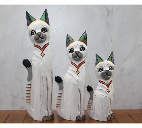 Ahşap 3'lü Kedi Seti 50 Cm Ahşap 3'lü Kedi Seti 50 Cm