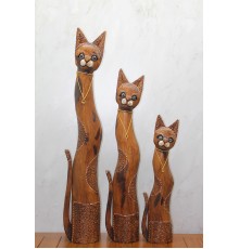 Ahşap 3'lü Kedi Seti 1 Metre Model 1
