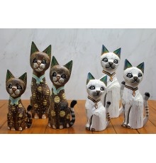 Ahşap 3'lü Kedi Seti 30 Cm