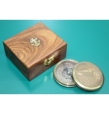 Ahşap Kutulu Pirinç Pusula