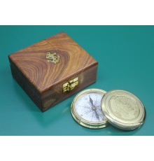 Ahşap Kutulu Pirinç Pusula Model 9
