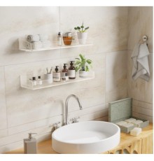 2'li Şık ve Minimalist Tasarımlı Şeffaf Duvar Rafı