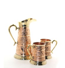 Pirinç 2 Bardaklı Sürahi Seti