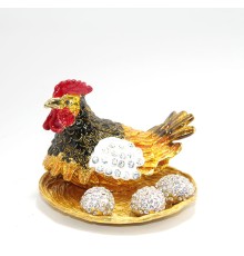 Swarovski Taşlı Yumurtalı Tekli Tavuk Model 1