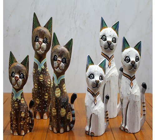 Ahşap 3'lü Kedi Seti 50 Cm Model 3 Ahşap 3'lü Kedi Seti 50 Cm Model 3