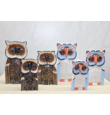 Ahşap 3'lü Baykuş Seti 30 cm