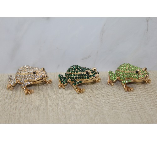 Swarovski Taşlı Minik Figür - Kurbağa Model 2