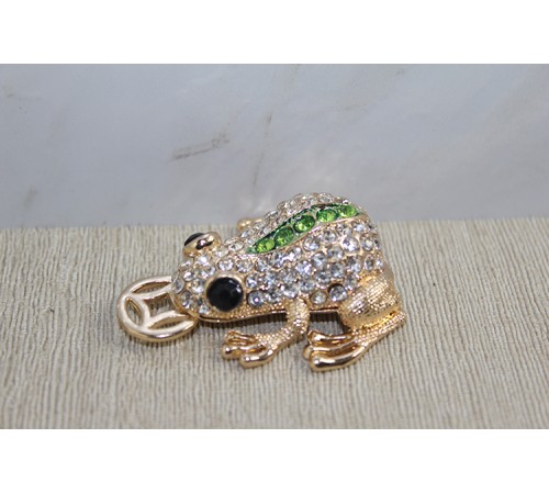 Swarovski Taşlı Minik Figür - Kurbağa Swarovski Taşlı Minik Figür - Kurbağa