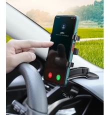 Araba Gösterge Üstüne Takılan 360 Oynar Başlıklı Telefon Tutucu