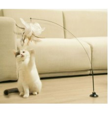 Vantuzlu Tüylü Zilli Kedi Oyun Oltası