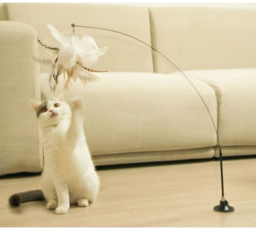 Vantuzlu Tüylü Zilli Kedi Oyun Oltası Vantuzlu Tüylü Zilli Kedi Oyun Oltası