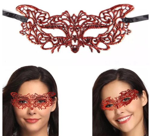 Kırmızı Dantel Masquerade Maskesi 9 No Kırmızı Dantel Masquerade Maskesi 9 No