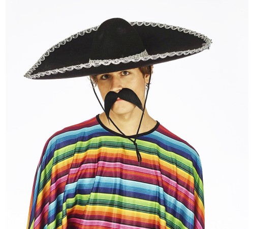 Sombrero Meksika Şapkası Gümüş Şeritli Yetişkin Boy Sombrero Meksika Şapkası Gümüş Şeritli Yetişkin Boy