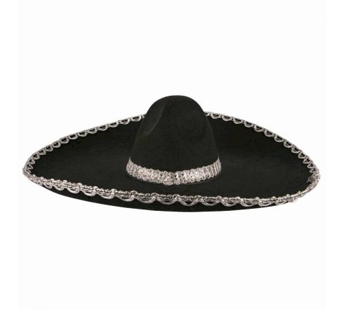 Sombrero Meksika Şapkası Gümüş Şeritli Yetişkin Boy Sombrero Meksika Şapkası Gümüş Şeritli Yetişkin Boy