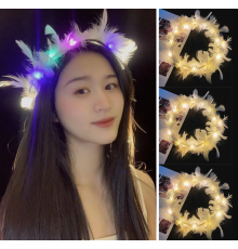 Led Işıklı RGB 3 Fonksiyonlu Otrişli Parti Tacı Renkli