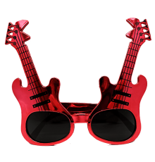 Kırmızı Renk Gitar Şekilli Parti Gözlüğü