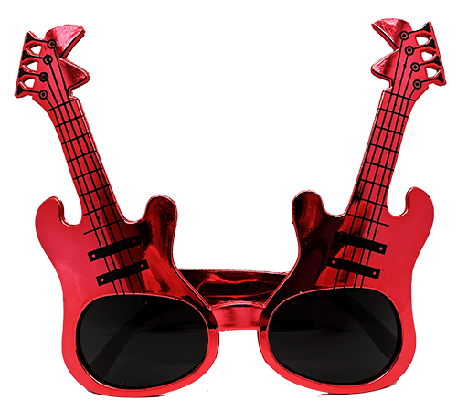 Kırmızı Renk Gitar Şekilli Parti Gözlüğü Kırmızı Renk Gitar Şekilli Parti Gözlüğü