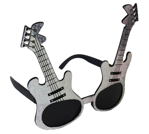 Gümüş Renk Gitar Şekilli Parti Gözlüğü Gümüş Renk Gitar Şekilli Parti Gözlüğü