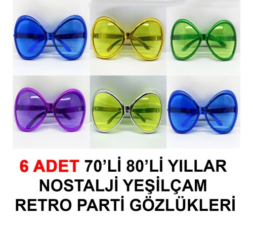 Yeşilçam Retro Parti Gözlükleri 6 Adet Yeşilçam Retro Parti Gözlükleri 6 Adet