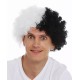 Siyah Beyaz Kıvırcık Afro Bonus Taraftar Peruğu