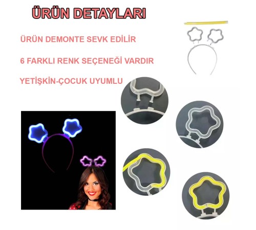 Glow Stick Karanlıkta Yanan Fosforlu Yıldız Taç 12 Adet Glow Stick Karanlıkta Yanan Fosforlu Yıldız Taç 12 Adet