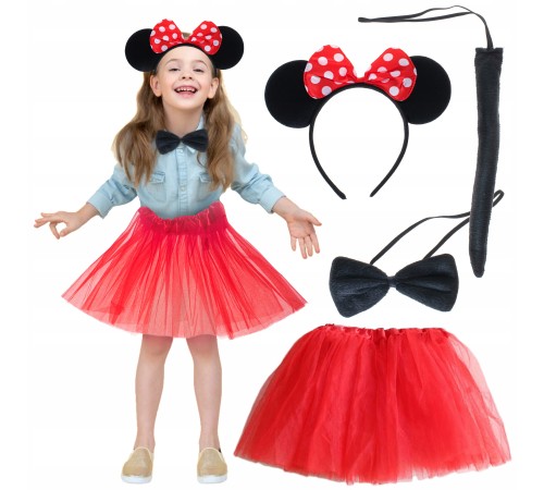 Minnie Mouse Kostüm Seti - Etek, Taç, Kuyruk, Papyon Minnie Mouse Kostüm Seti - Etek, Taç, Kuyruk, Papyon
