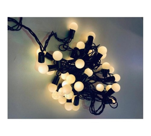 5 Metre 28 Mini Top Led Sarı Işık Fişli Siyah Kablo 5 Metre 28 Mini Top Led Sarı Işık Fişli Siyah Kablo