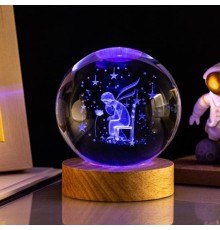 Küçük Prens Tasarımlı Işıklı Cam Küre