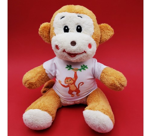 Tişörtlü Sevimli Peluş Maymun Tişörtlü Sevimli Peluş Maymun