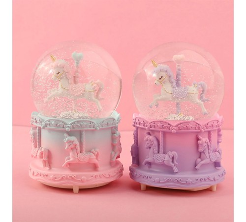Orta Boy Müzikli Unicorn Kar Küresi Orta Boy Müzikli Unicorn Kar Küresi